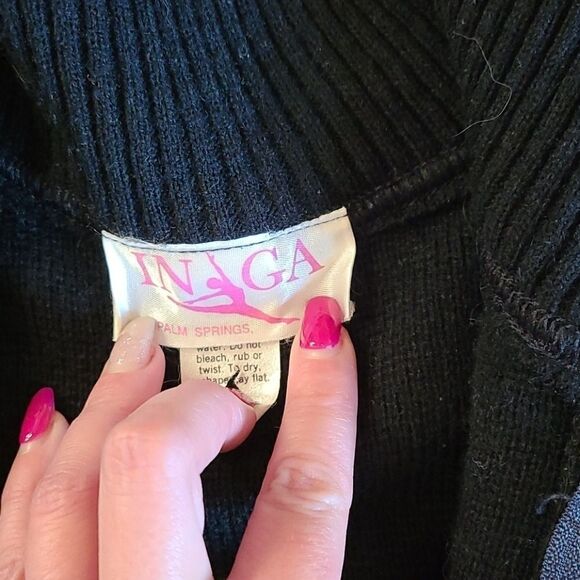 Inga vintagegirls black zip up dance sweater size 4/5 - Picture 2 of 2